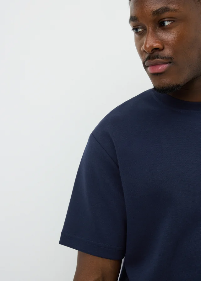 Navy Elevated Co Ord T-Shirt