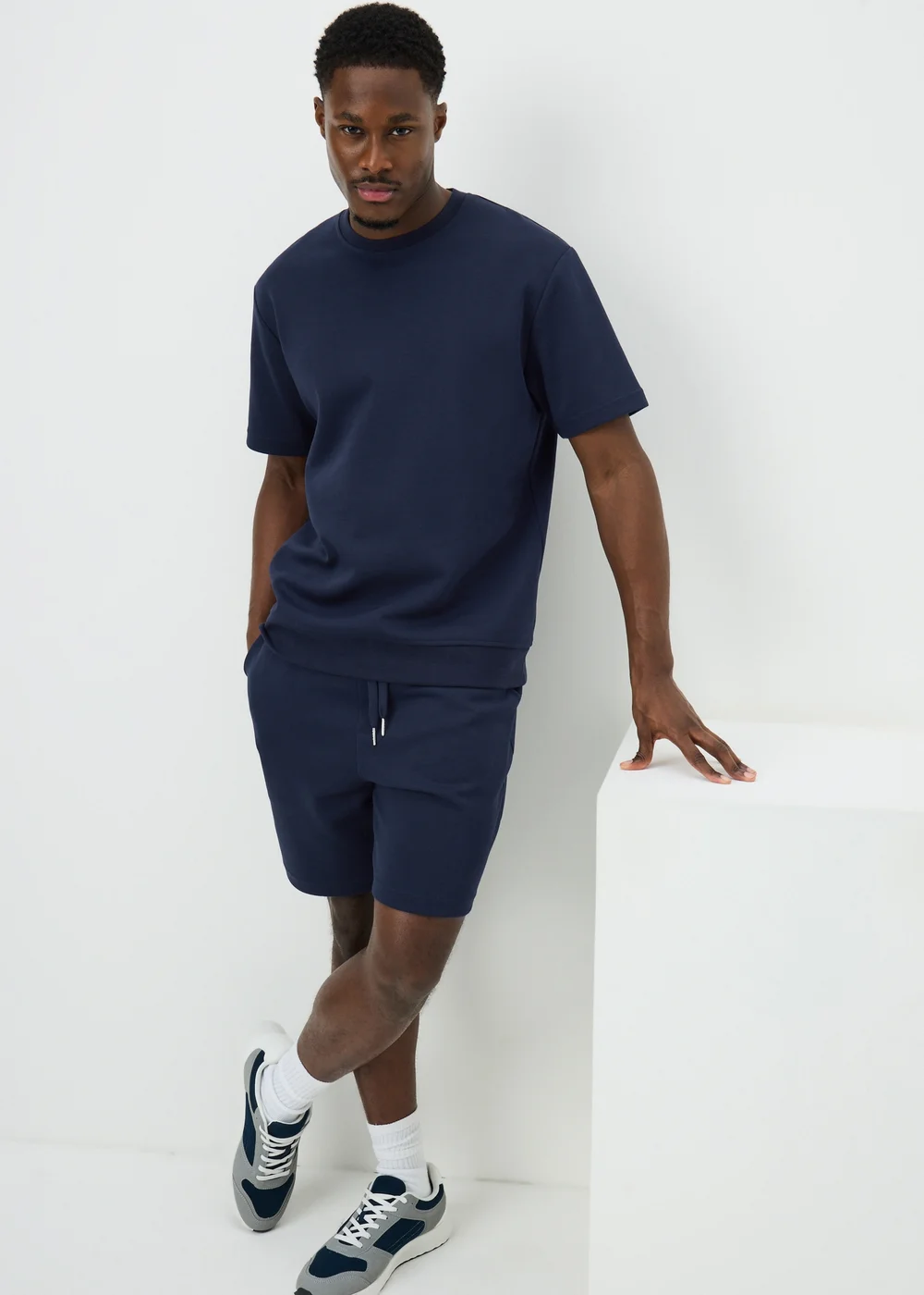 Navy Elevated Co Ord T-Shirt - S Image 3