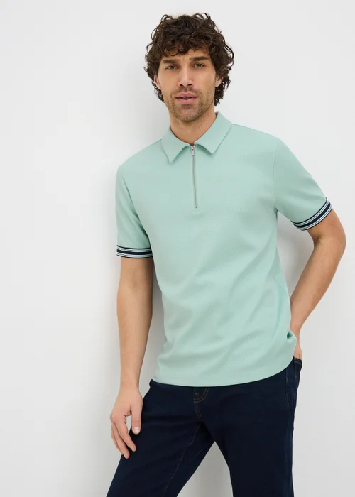 Mint Smart Bubble Zip Polo Shirt - XL Image 1