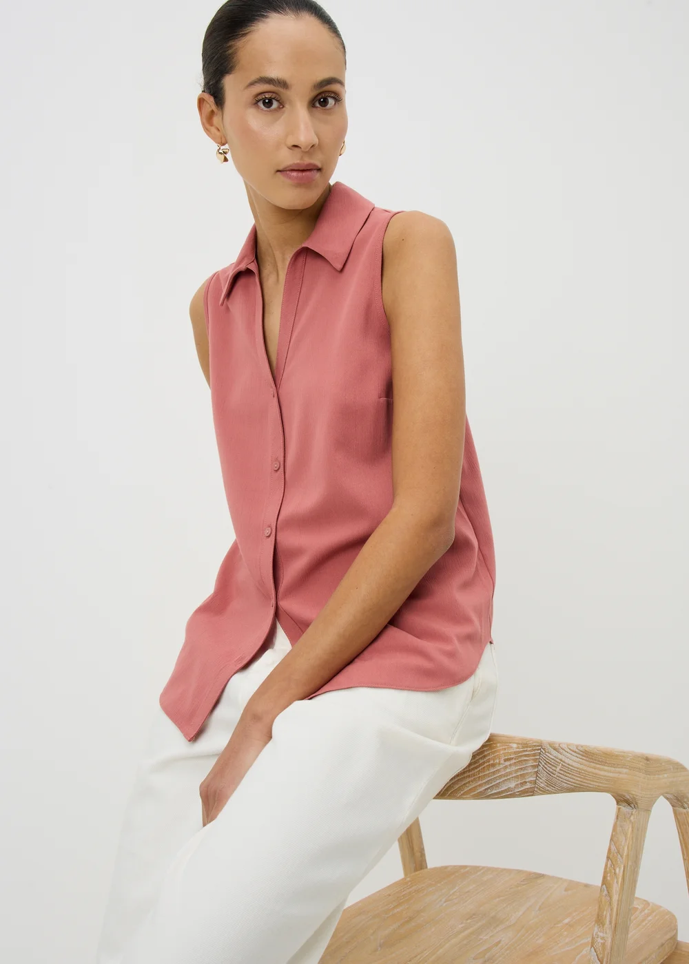 Pink Sleeveless Clipper Shirt - 28 Image 1