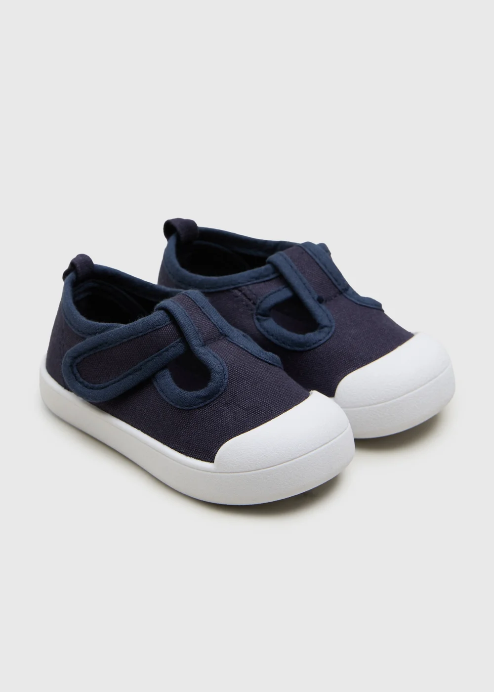 Pre-Walker Boys Navy Canvas T Bar Shoes (Younger 2-5) - Size 2 Image 1