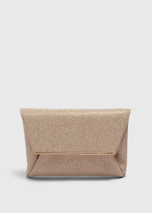 Gold Glitter Occasion Clutch Bag