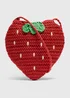Girls Red Strawberry Straw Bag - One Size Image 1