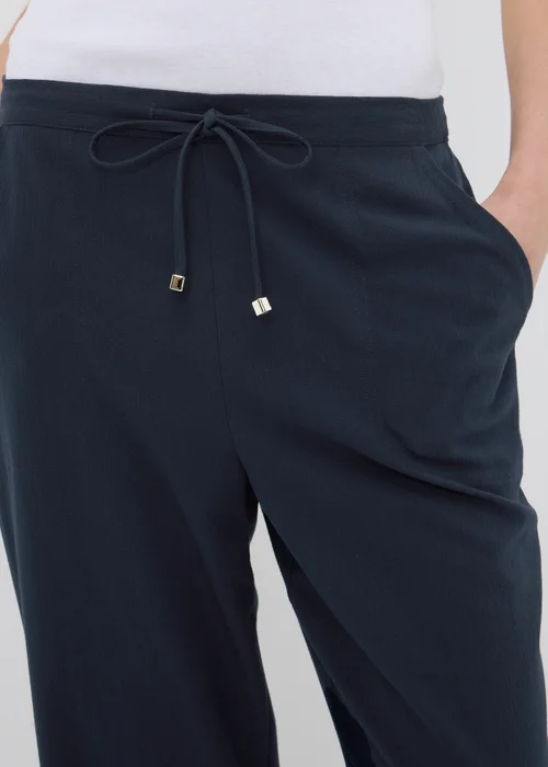 Navy Cropped Clipper Trousers - 8 Image 3