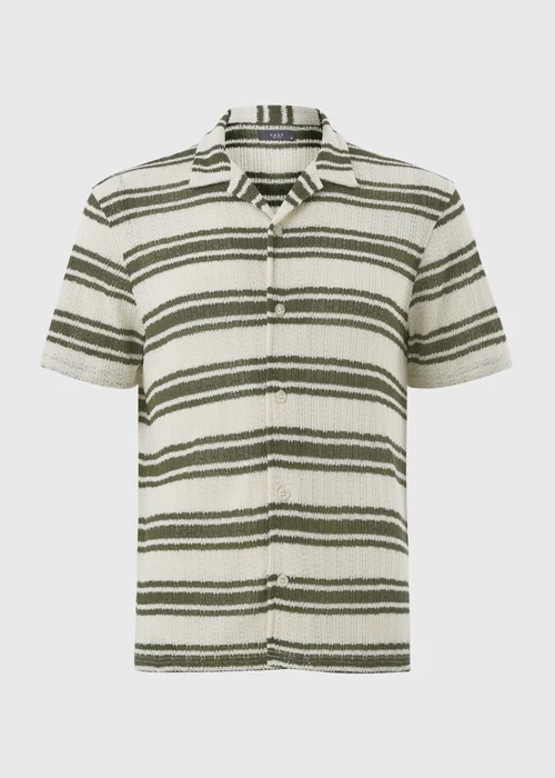 Ecru Stripe Knit Look Shirt - S Image 4