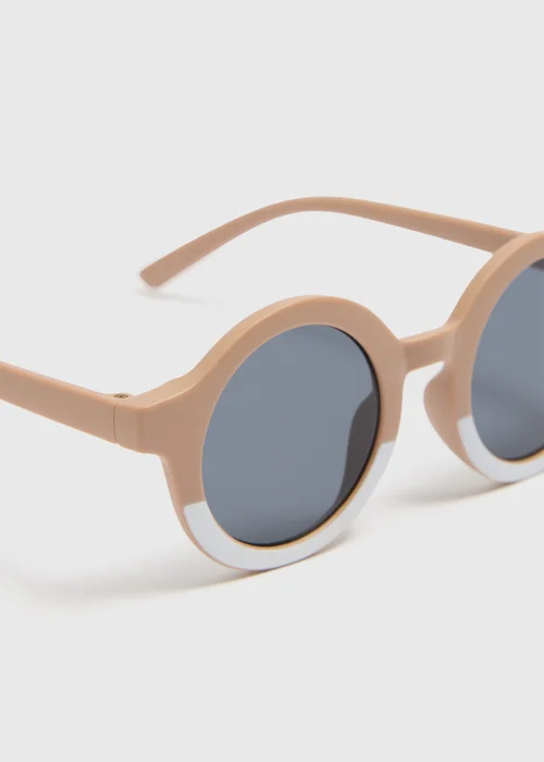 Boys Beige Oval Sunglasses Image 2