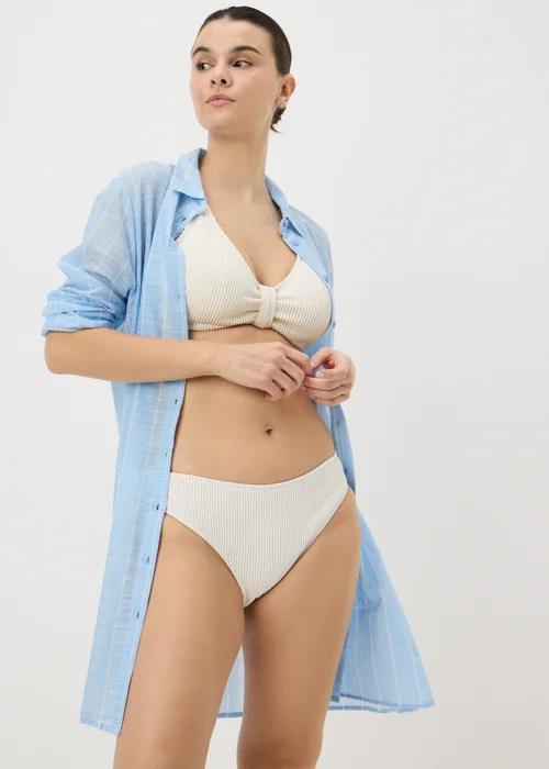 Blue Stripe Beach Shirt - XS Image 1