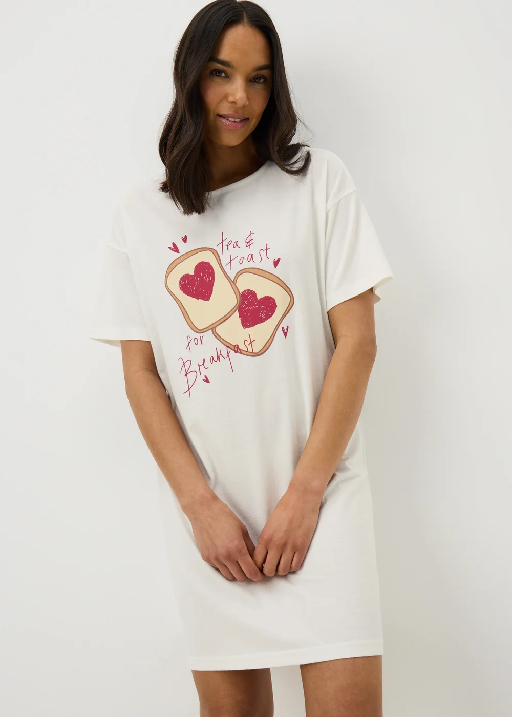 White Tea & Toast T-Shirt Nightie - Medium Image 1