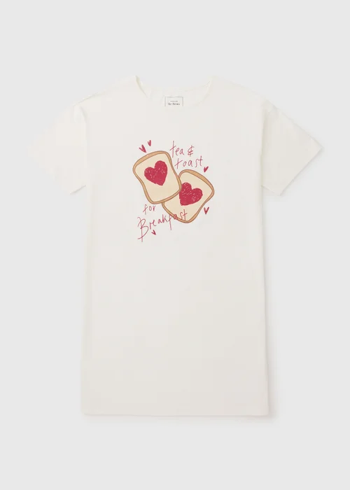 White Tea & Toast T-Shirt Nightie - Medium Image 3
