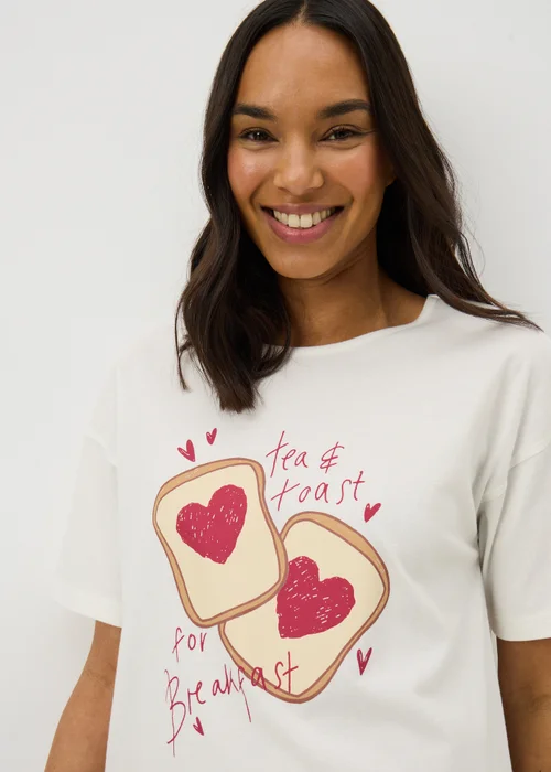 White Tea & Toast T-Shirt Nightie - Medium Image 2