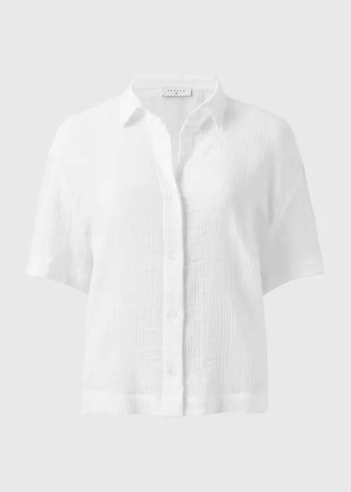 White Double Cloth Co Ord Beach Shirt - XL Image 4