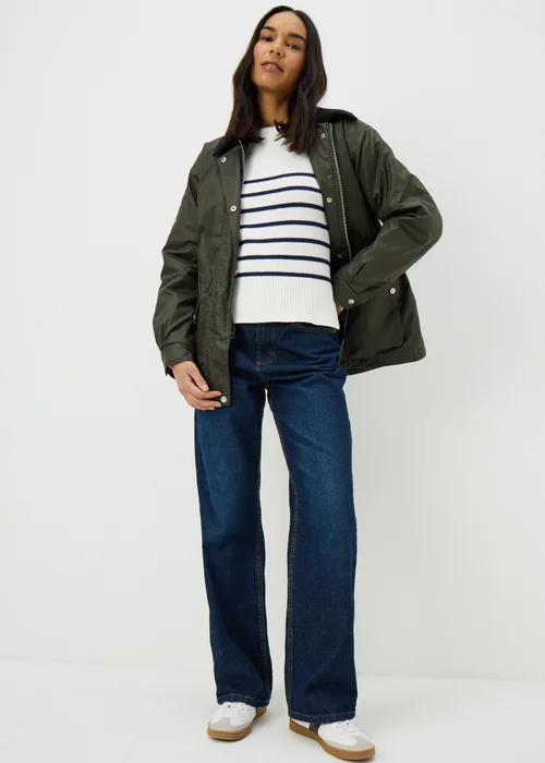 Navy Stripe Rib Hem Jumper - XS Image 2