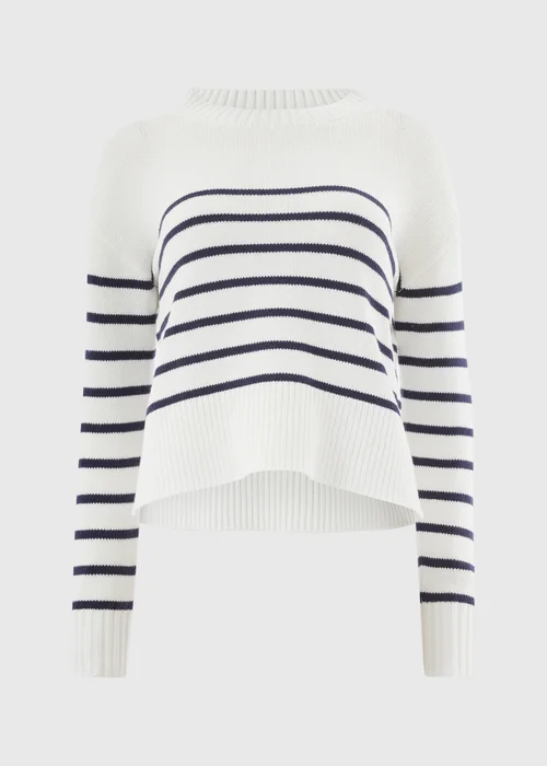 Navy Stripe Rib Hem Jumper - XS Image 4