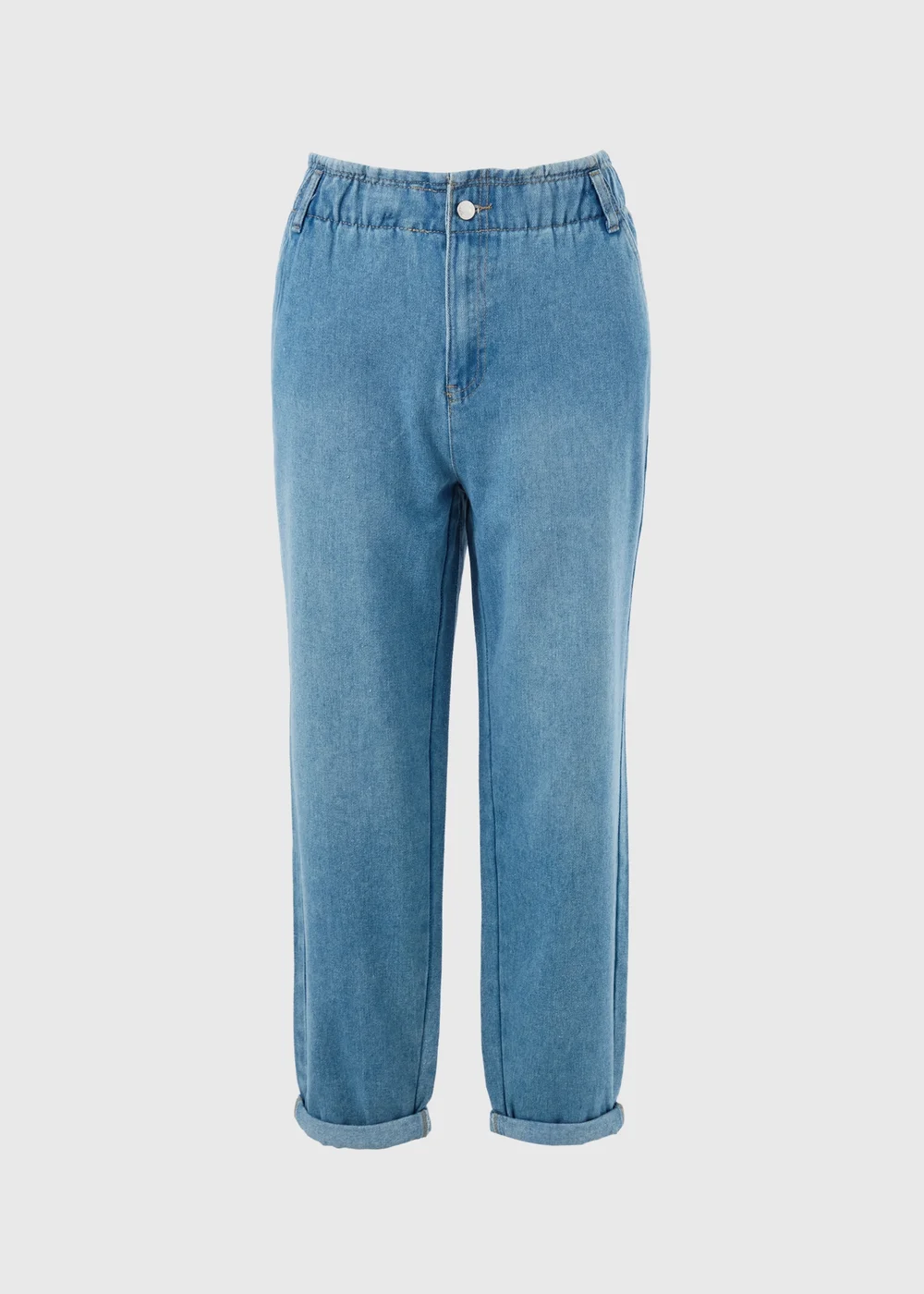 Mid Wash Paperbag Jeans - 8 Image 3