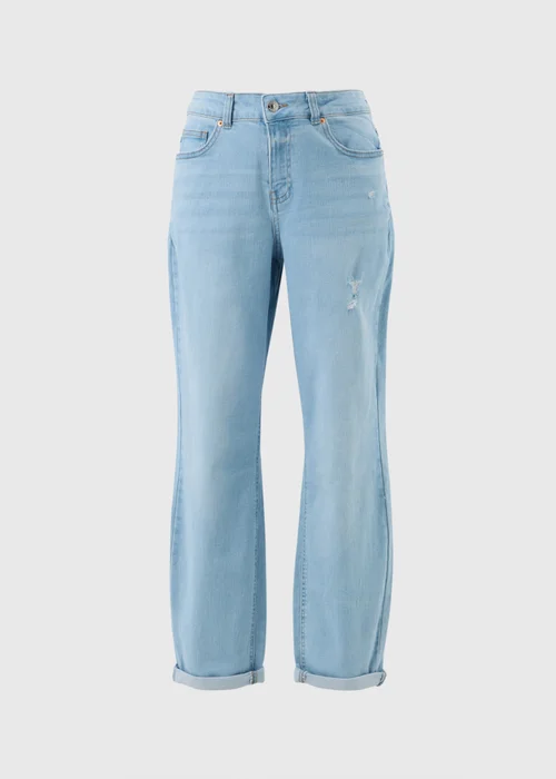 Light Wash Riley Stretch Mid Rise Boyfriend Jeans - 16 Image 3