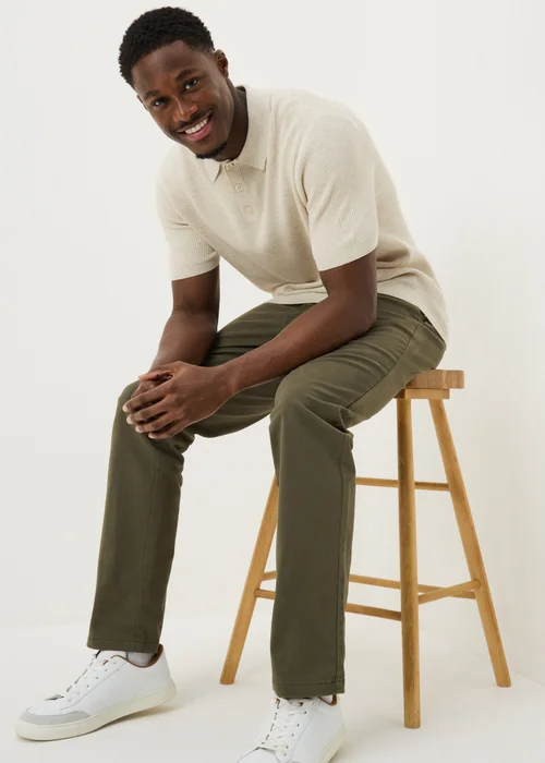 Cream Ribbed Polo Top - XL Image 2