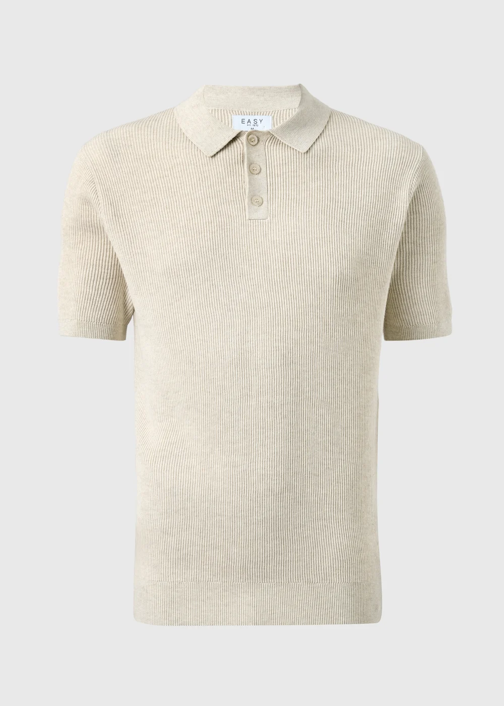 Cream Ribbed Polo Top - XL Image 4