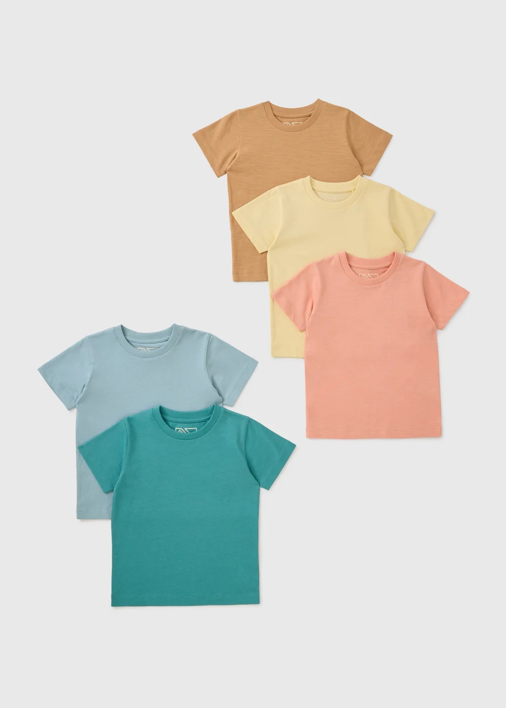 5 Pack Boys Multicolour Plain T-Shirts (1-7yrs) - 1-1.5 Yrs Image 1