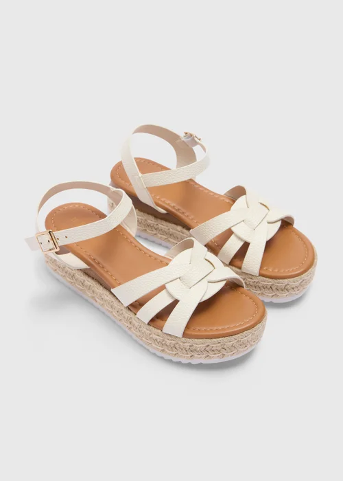 Soleflex White Espadrille Flatform Wedges - 8 Image 1