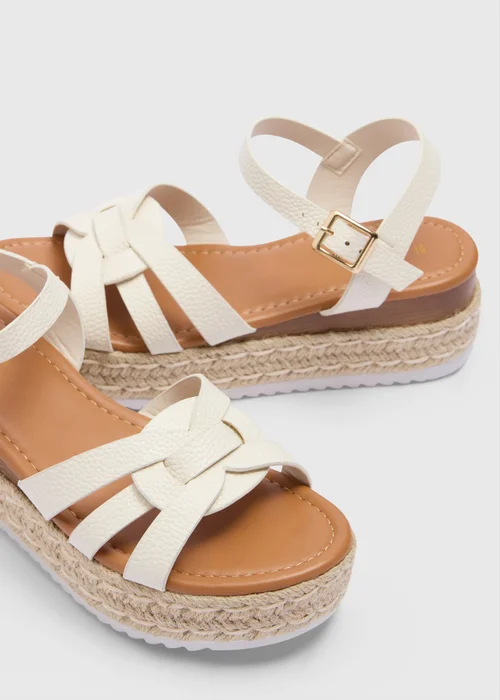 Soleflex White Espadrille Flatform Wedges - 8 Image 2