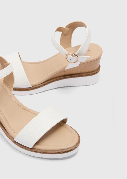 Soleflex White Comfort Wedge Sandals - 6 Image 2
