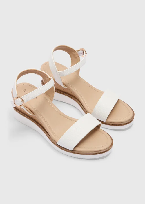 Soleflex White Comfort Wedge Sandals - 6 Image 1