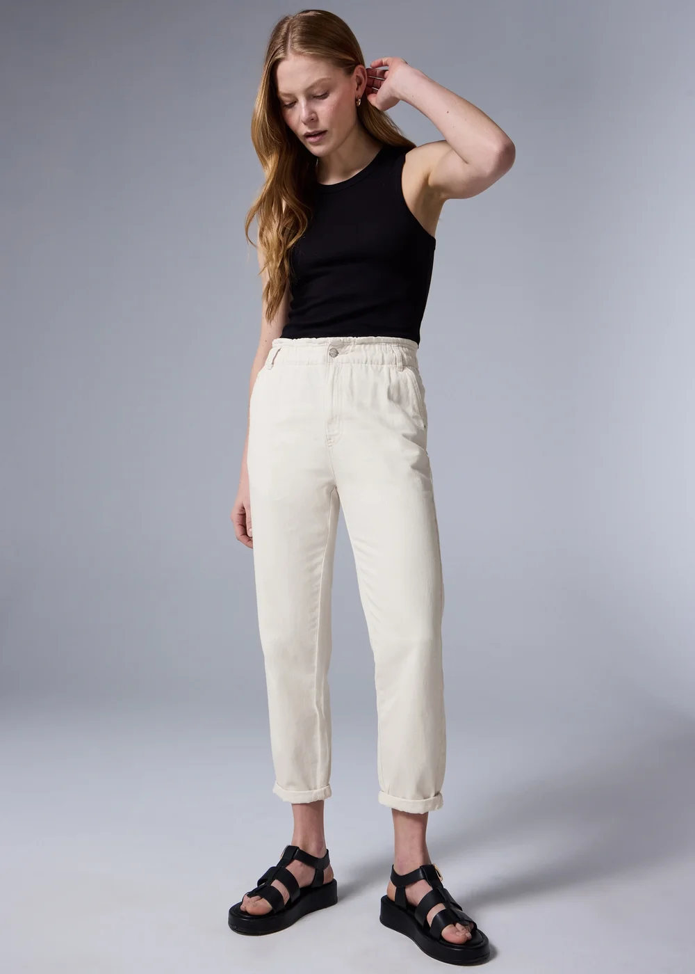 Ecru Paperbag Jeans - 18 Image 1