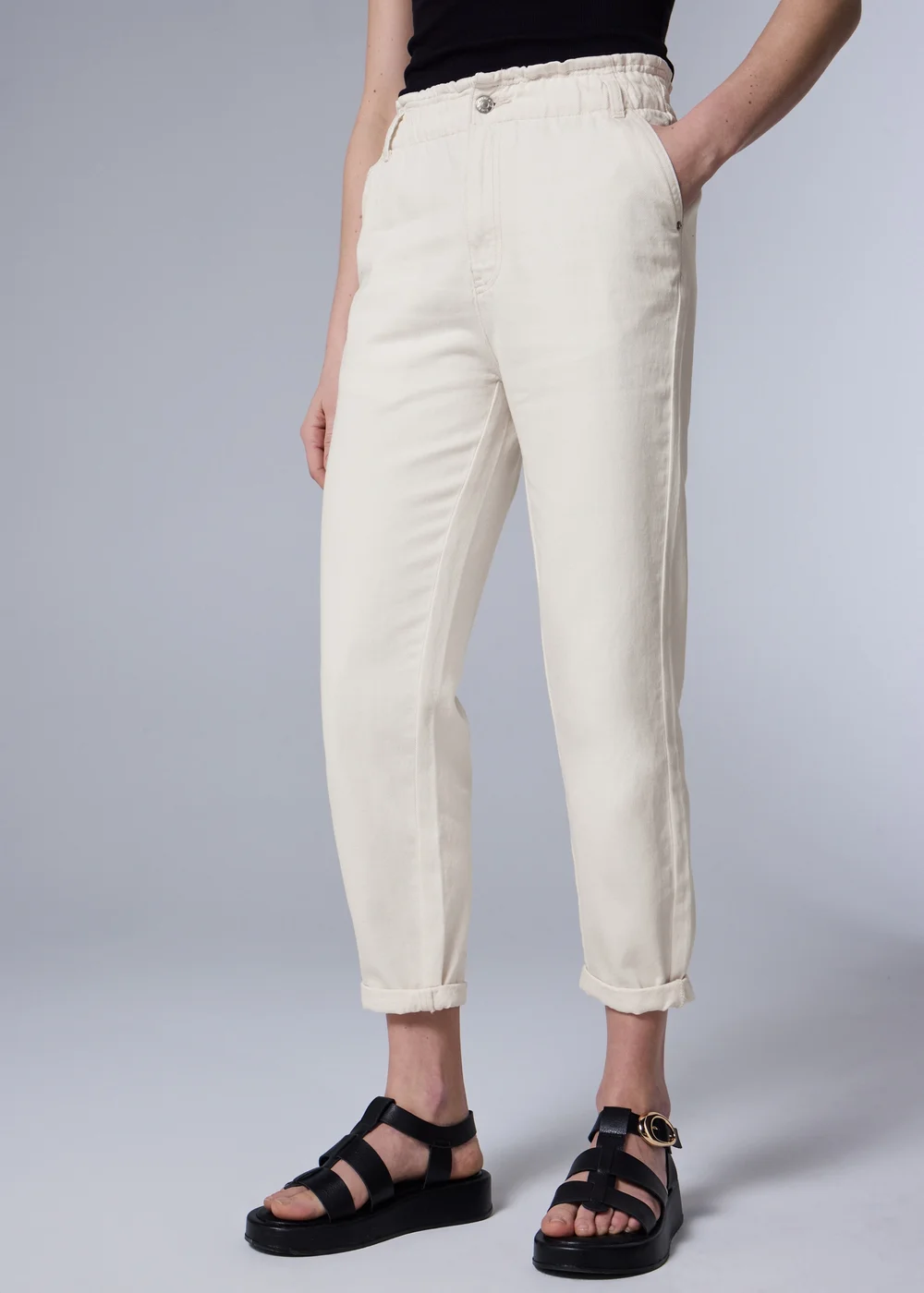 Ecru Paperbag Jeans - 18 Image 2