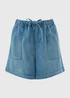 Mid Wash Denim Comfort Utility Shorts - Size 12 Image 2