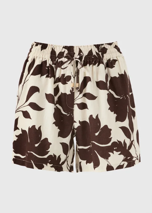 Chocolate Brown Floral Linen Co Ord Shorts - 20 Image 4