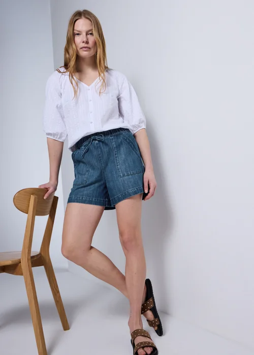 Dark Wash Denim Comfort Utility Shorts - 10 Image 2