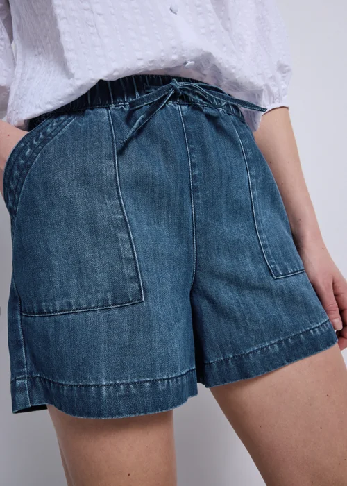 Dark Wash Denim Comfort Utility Shorts - 10 Image 5