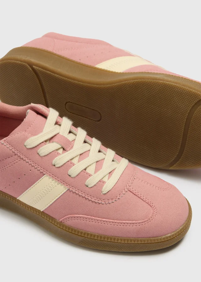 Blush Pink Retro Trainers