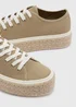 Khaki Platform Lace Up Espadrilles - Size 3 Image 2