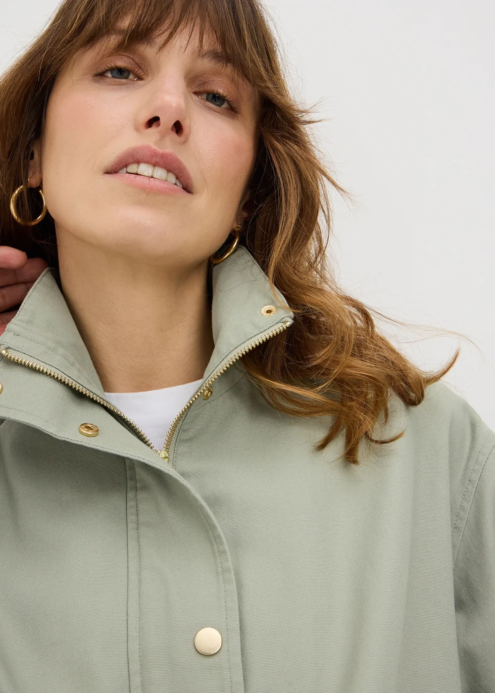 Sage Green Funnel Neck Utility Jacket - 2XL Image 2