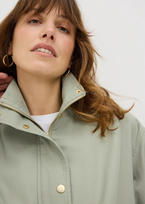 Sage Green Funnel Neck Utility Jacket - 2XL Image 2