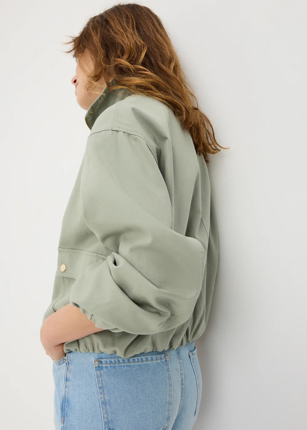 Sage Green Funnel Neck Utility Jacket - 2XL Image 3
