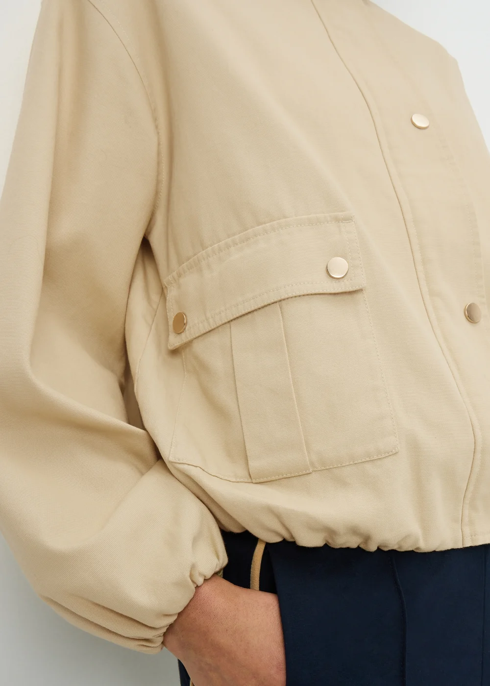 Buttermilk Funnel Neck Utility Jacket - S Image 2