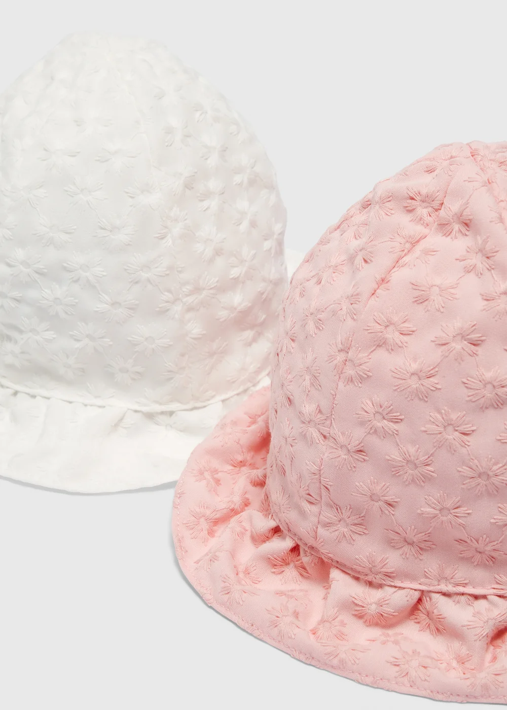 2 Pack Baby Broderie Sunhats (Newborn-24mths) - Age 3 - 6 Months Image 2