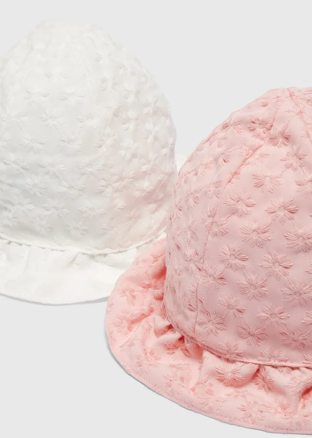 2 Pack Baby Broderie Sunhats (Newborn-24mths)