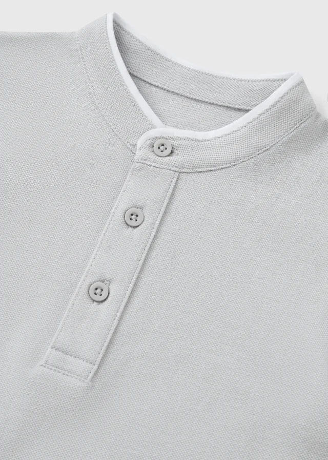 Boys Grey Henley Polo Top (1-7yrs)