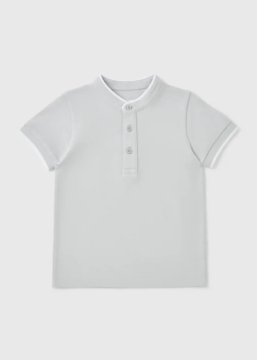 Girls Grey Henley Polo Top (1-7yrs) - 1.5-2 Yrs Image 1