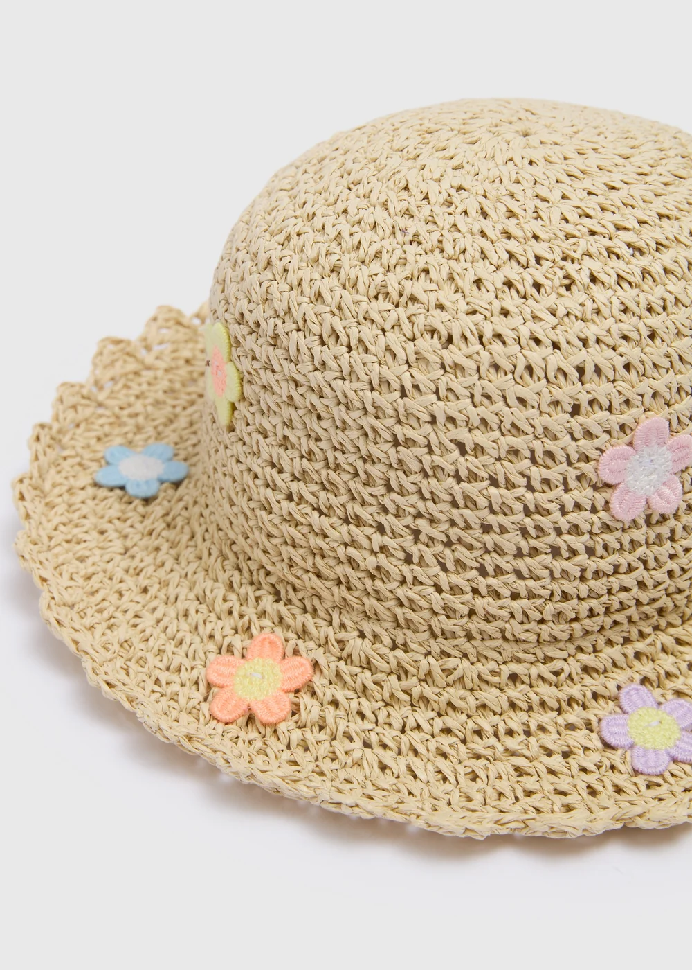 Girls Natural Floral Straw Hat (3-10yrs) - Age 7-10 Years Image 2