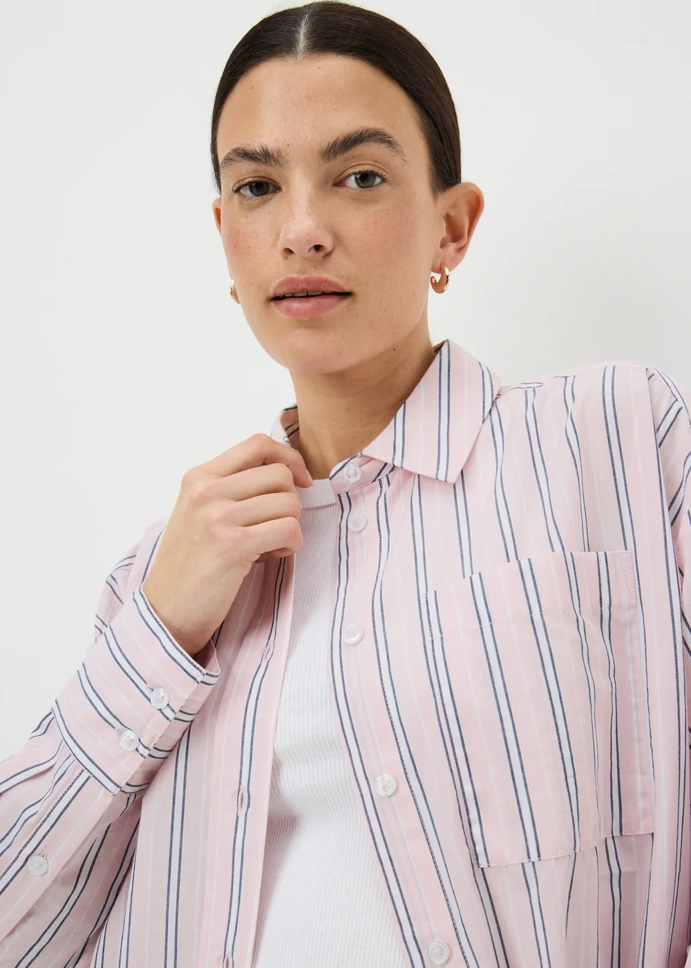 Pink Poplin Stripe Shirt - 8 Image 1