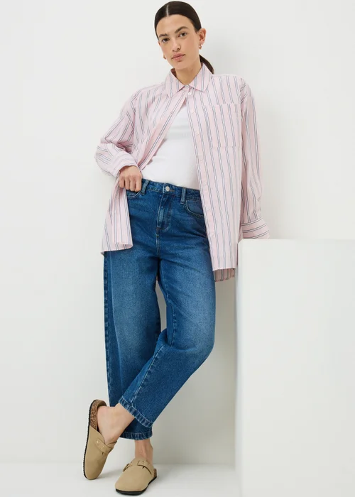 Pink Poplin Stripe Shirt - 8 Image 3