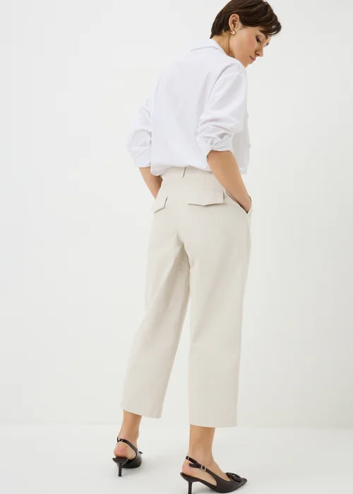 Taupe Culotte Barrel Trousers - 8 Image 3
