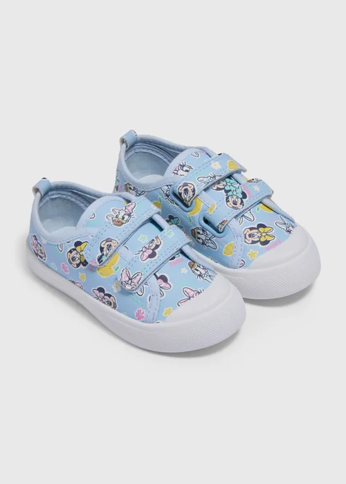 Disney Girls Blue Minnie Double Strap Canvas Shoes (Younger 4-12) - Size 12 Infants Image 1