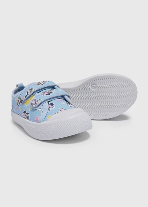 Disney Girls Blue Minnie Double Strap Canvas Shoes (Younger 4-12) - Size 12 Infants Image 2