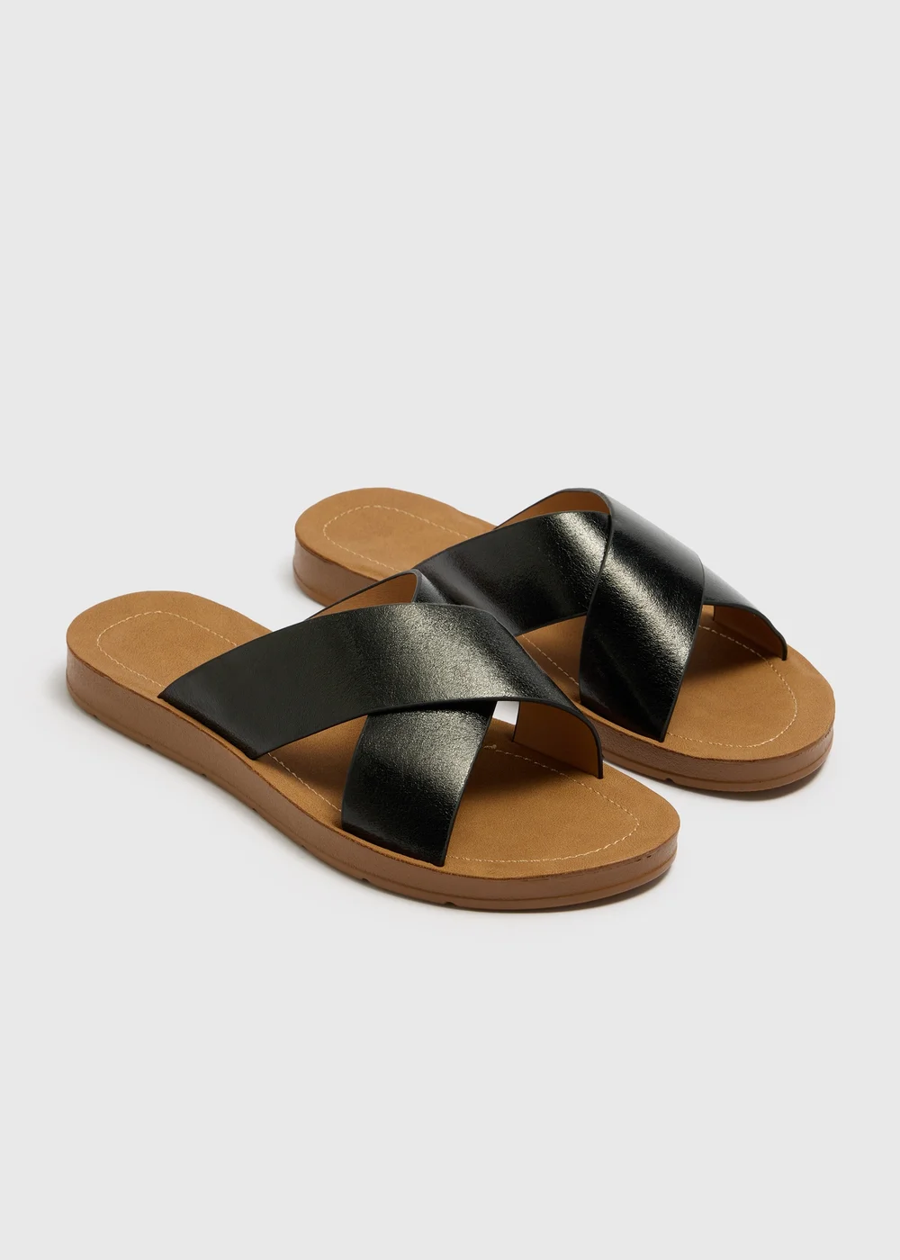 Soleflex Black Cross Strap Sandals - Size 4 Image 1