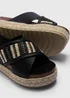 Black Cross Strap Espadrille Platform Sandals - 3 Image 2